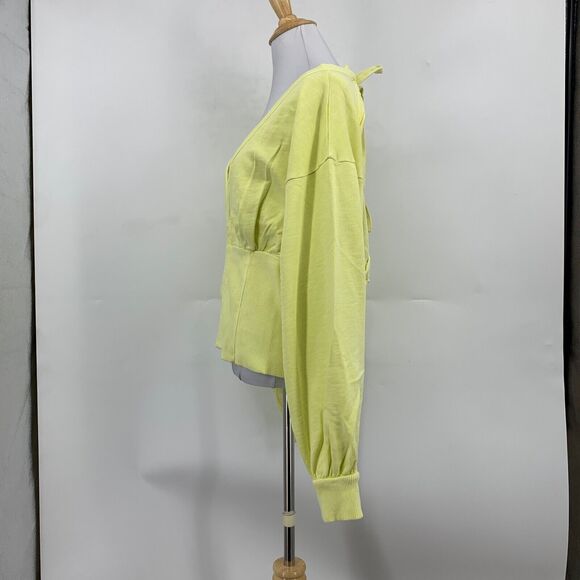 Pilcro Sweatshirt Womens XL Buttercup Crop Open Back Long Sleeve Anthropologie - Picture 6 of 15